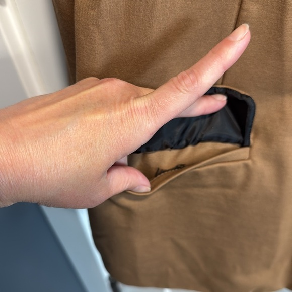 Liverpool X Living in Yellow Becca Double Breasted Tan Blazer Large EUC - Picture 6 of 14